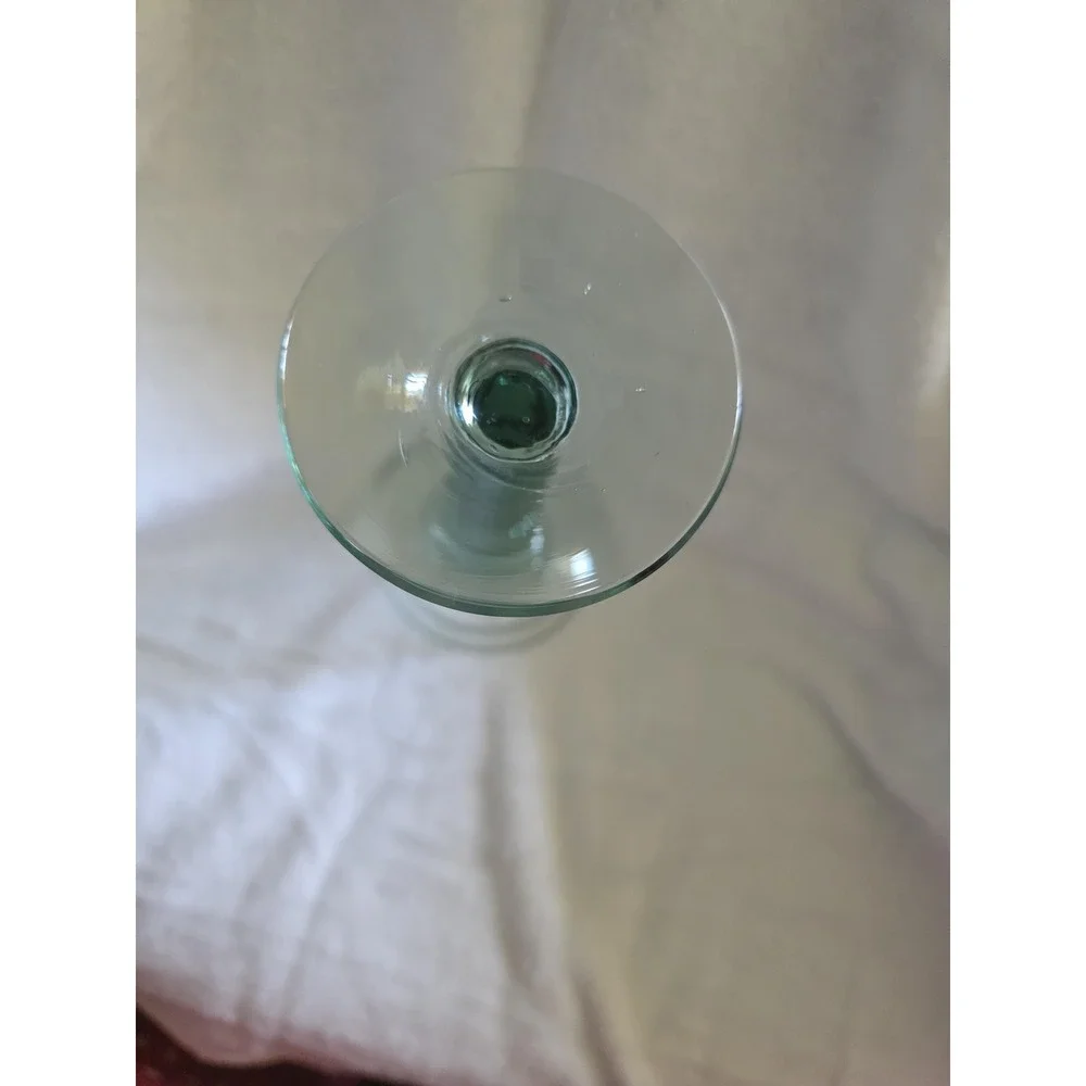 Vintage La Mediterranea Recycled Glass Goblets - Set of 4, Seafoam Green